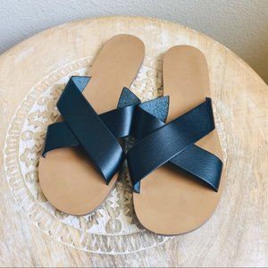 J. crew black criss cross sandals